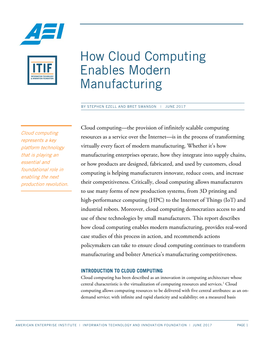 How Cloud Computing Enables Modern Manufacturing