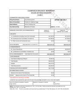 Campaign Finance Report State of Wisconsin Gab-2