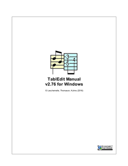 Tabledit Manual V2.76 for Windows