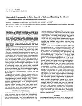 Congenital Neutropenia: in Vitro Growth of Colonies Mimicking the Disease (Hematopoietic/Defective Stem Cell/Abnormal Clone/Differentiation)