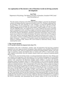 An Explanation of the Decisive Role of Function Words in Driving Syntactic Development