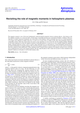 Revisiting the Role of Magnetic Moments in Heliospheric Plasmas