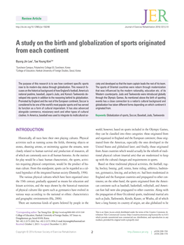 A Study on the Birth and Globalization of Sports Originated from Each Continent