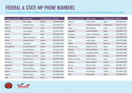 Federal & State Mp Phone Numbers