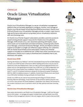 Oracle Linux Virtualization Manager