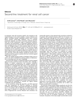Second-Line Treatment for Renal Cell Cancer