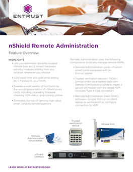 Nshield Remote Administration Feature Overview