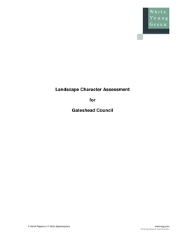 Landscape Character Assessment for Gateshead Council