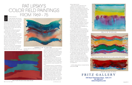 Pat Lipsky's Color Field Paintings from 1969-75
