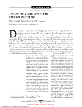 The Congenital and Limb-Girdle Muscular Dystrophies Sharpening the Focus, Blurring the Boundaries