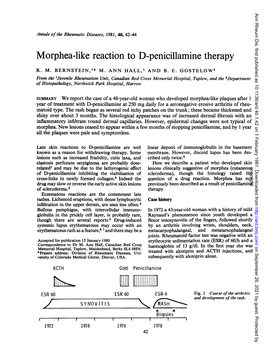 Morphea-Like Reaction to D-Penicillamine Therapy