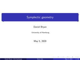 Symplectic Geometry