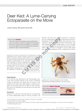 Deer Ked: a Lyme-Carrying Ectoparasite on the Move