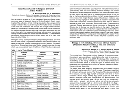 Insect Fauna of Paddy in Nalgonda District of Biology of Root