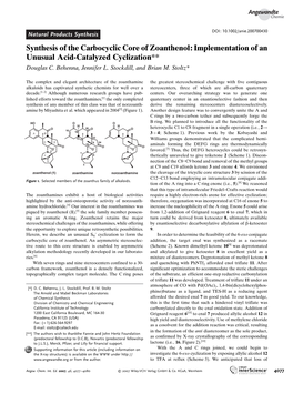 Synthesis of the Carbocyclic Core of Zoanthenol: Implementation of an Unusual Acid-Catalyzed Cyclization the Authors Wish to Th