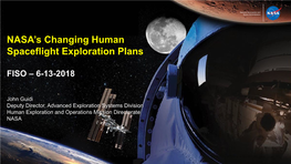 Changing Human Spaceflight Exploration Plans