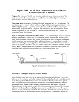 Physics 2310 Lab #5: Thin Lenses and Concave Mirrors Dr