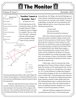 The Monitor Volume 27, Issue 3 December 2011