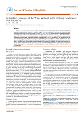 Restoration Outcomes of the Wugu Wetland in the Erchong Floodway