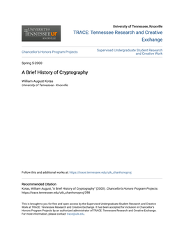 A Brief History of Cryptography