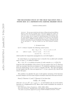 The Reachable Space of the Heat Equation for a Finite Rod As a Reproducing Kernel Hilbert Space