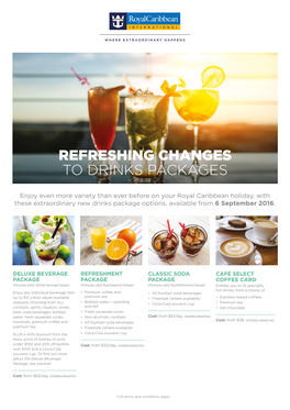 Refreshing Changes to Drinks Packages