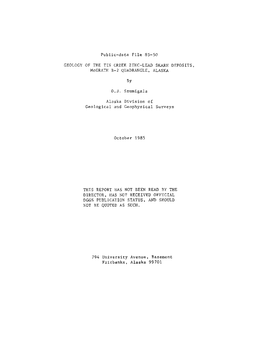 GEOLOGY of the TIB CREEK ZINC-LEAD SKARN DEPOSITS, Mcgrath B-2 QUADRANGLE, ALASKA