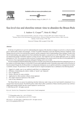 Sea-Level Rise and Shoreline Retreat: Time to Abandon the Bruun Rule