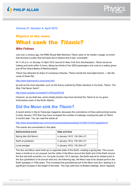 What Sank the Titanic?