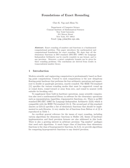 Foundations of Exact Rounding