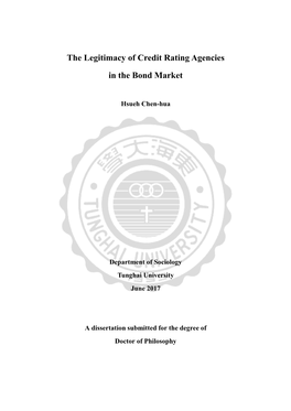 The Legitimacy of Credit Rating Agencies in the Bond Market