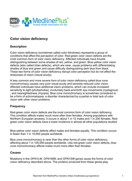 Color Vision Deficiency