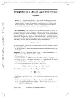 Arxiv:2010.13645V4 [Math.NT] 11 Aug 2021 Ahmtclasc Faeiaaeia Ahmtclmont Mathematical American America of Assoc