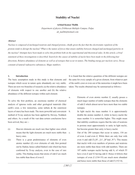 Stability of Nuclei