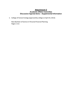 Attachment 2 Academic Affairs Committee Discussion Agenda Items – Supplemental Information