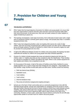 7. Provision for Children and Young People