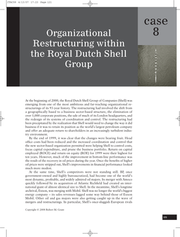 Organizational Restructuring Within the Royal Dutch Shell Group