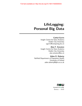 Lifelogging: Personal Big Data