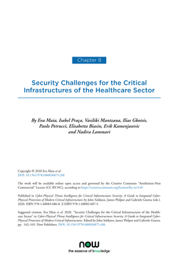 8. Security Challenges for the Critical Infrastructures of the Healthcare