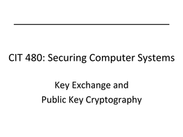 Key Exchange and Public Key Cryptography Topics