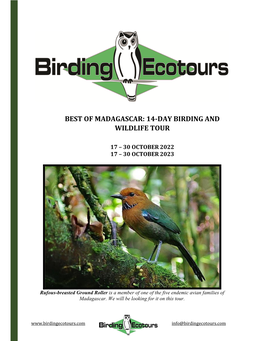 Best of Madagascar: 14-Day Birding and Wildlife Tour