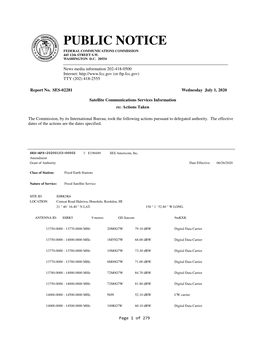 PUBLIC NOTICE FEDERAL COMMUNICATIONS COMMISSION 445 12Th STREET S.W