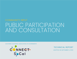 Final Connect Socal Public Participation and Consultation Technical Report Adopted on September 3, 2020