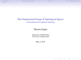 The Fundamental Group of Topological Spaces an Introduction to Algebraic Topology
