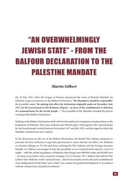 From the Balfour Declaration to the Palestine Mandate