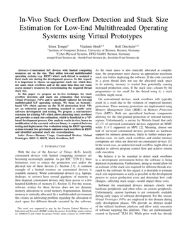 In-Vivo Stack Overflow Detection and Stack Size Estimation for Low