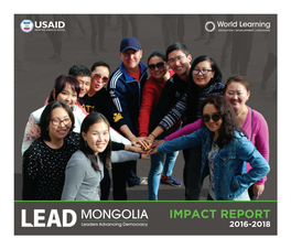 World Learning LEAD Mongolia Project Impact Report 2016-2018