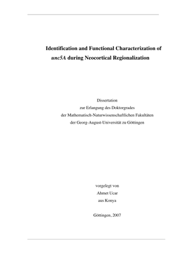 Identification and Functional Characterization of Unc5a During Neocortical Regionalization