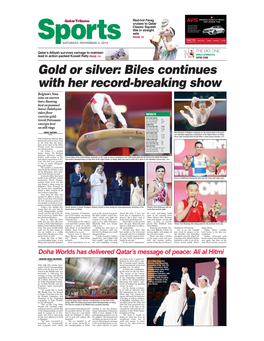 Biles Continues with Her Record-Breaking Show
