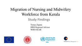 Migration of Nursing and Midwifery Workforce from Kerala Study Findings